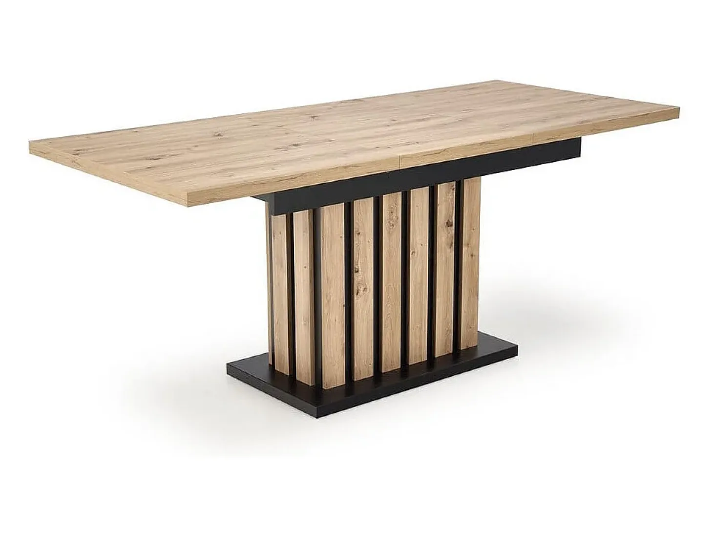 Mesa de comedor extensible roble y negro 130cm Celso