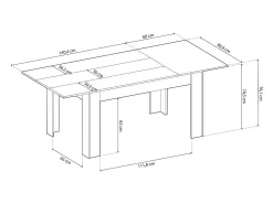Mesa de comedor extensible Kana Roble Nude