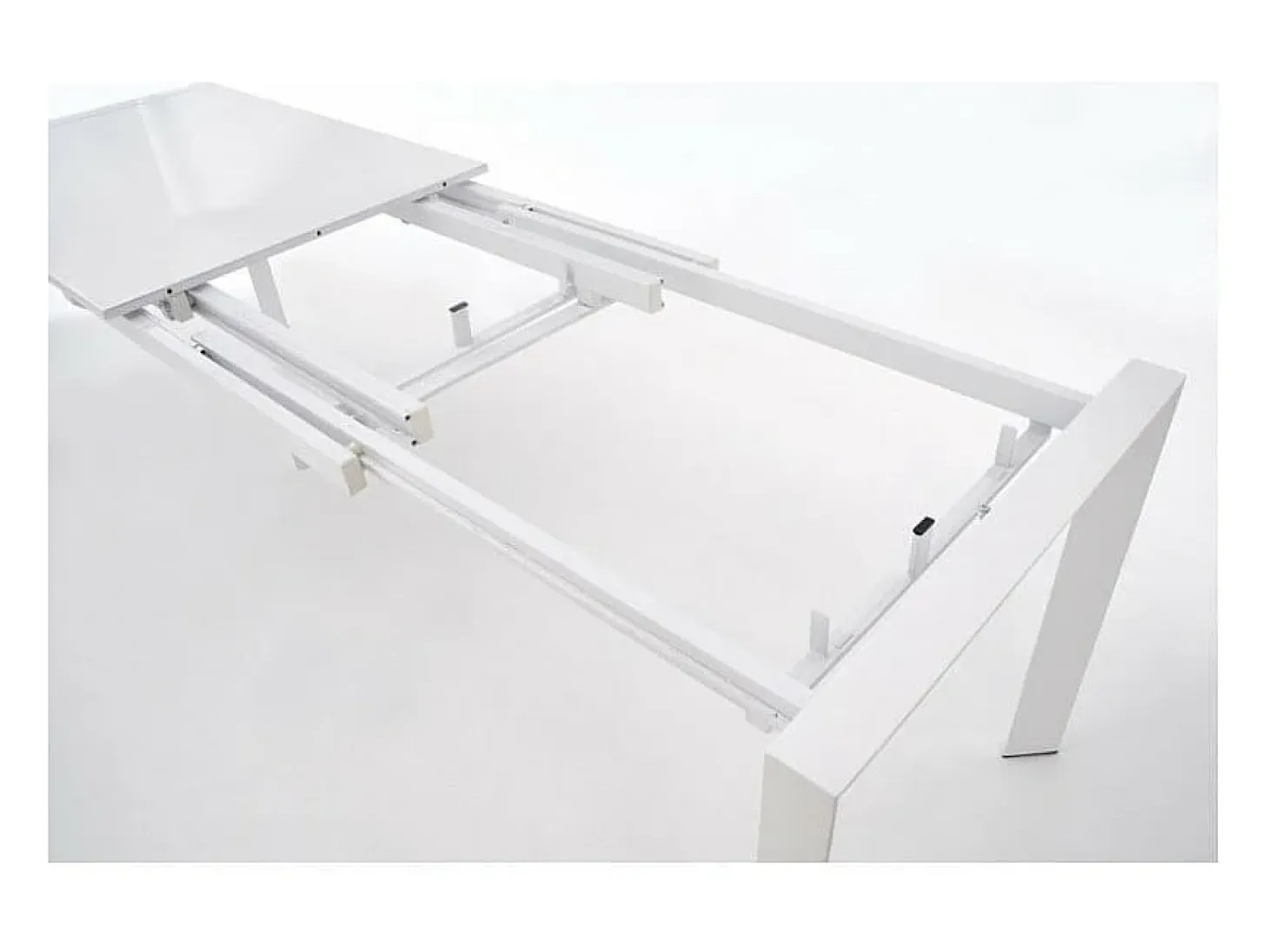 Mesa de comedor extensible Mike lacada en blanco - 130cm / 210cm