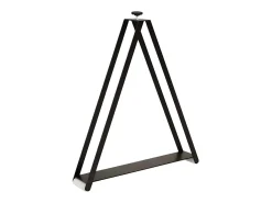 Mesa de comedor extensible de madera Kristo patas en V-Color Marrón-Base y soporte con ruedas-5 alargaderas finas-Ancho extensible