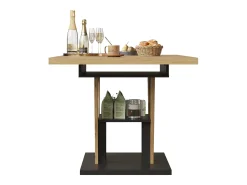 Mesa de comedor extensible 110/140x80x75 cm - Para 6 personas - MDF + metal - Natural