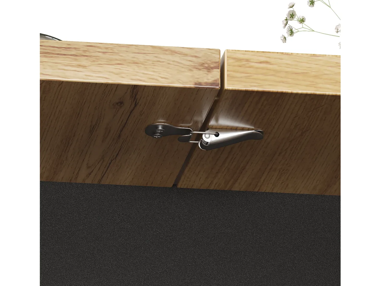 Mesa de comedor extensible 110/140x80x75 cm - Para 6 personas - MDF + metal - Natural