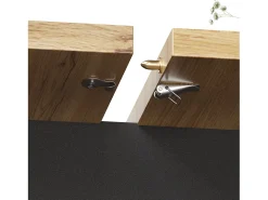 Mesa de comedor extensible 110/140x80x75 cm - Para 6 personas - MDF + metal - Natural