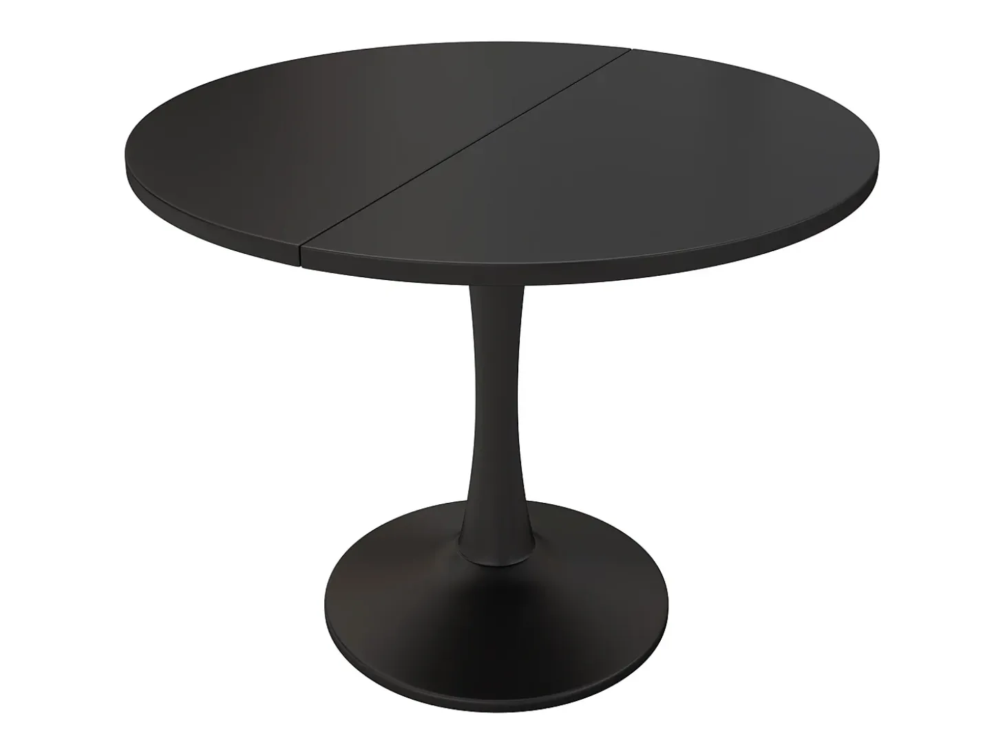 Mesa de comedor extensible ovalada para 4-6 personas 140x100cm en MDF con pata central, color negro