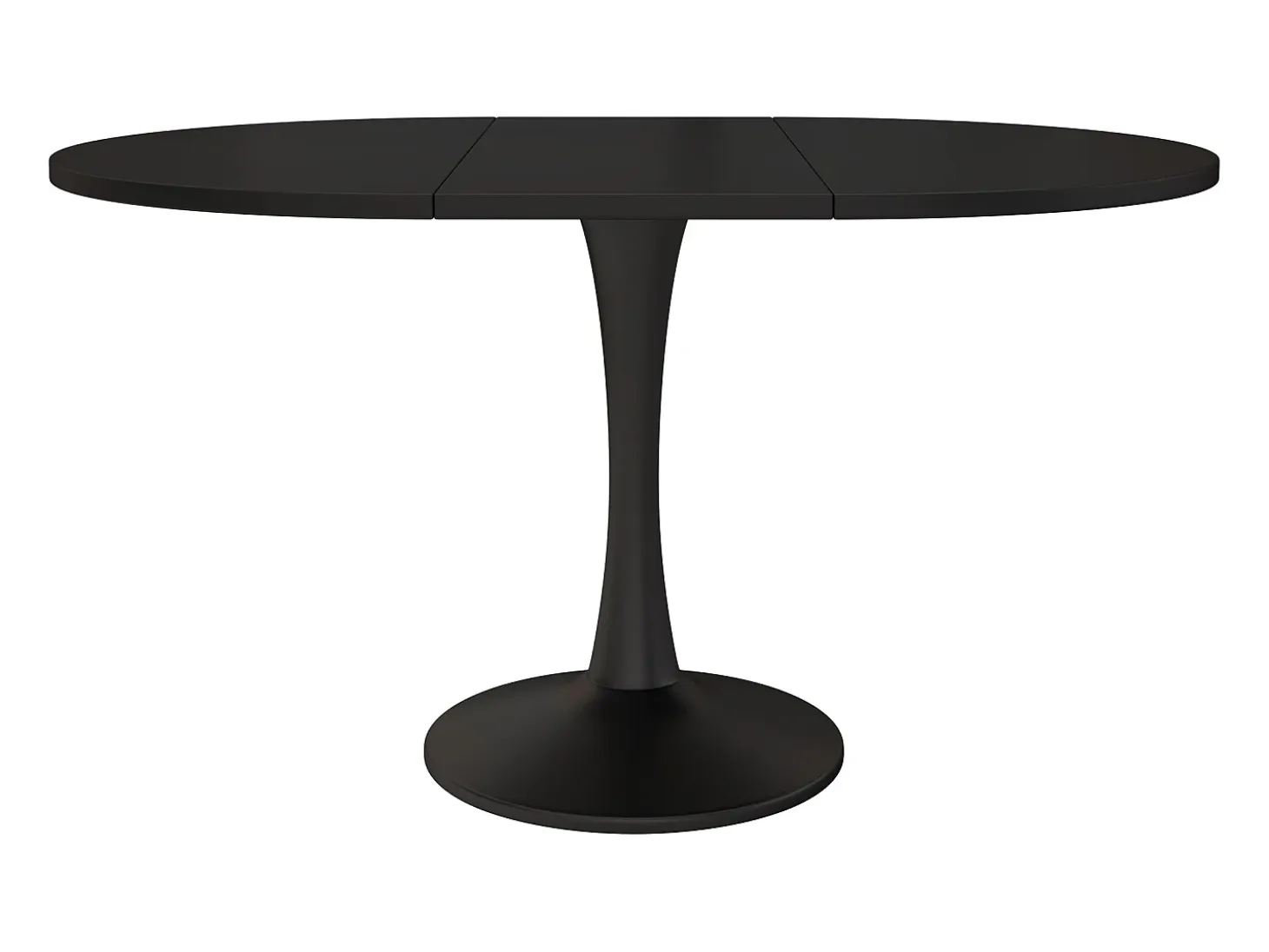 Mesa de comedor extensible ovalada para 4-6 personas 140x100cm en MDF con pata central, color negro