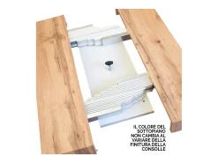 Mesa de comedor extensible de madera Kristo patas en V-Color Blanco-Base y soporte con ruedas-Alargaderas -Ancho extensible