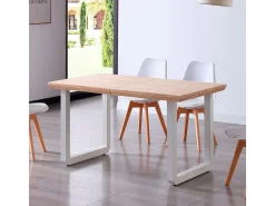 Mesa de comedor extensible Roma roble Nordish/blanco 77x140x80 cm Adec