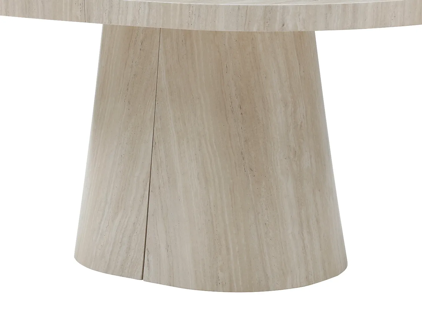 Mesa de comedor extensible para 6 a +12 personas en MDF - Efecto travertino beige - CLOEVA