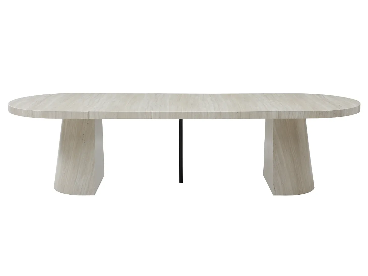 Mesa de comedor extensible para 6 a +12 personas en MDF - Efecto travertino beige - CLOEVA