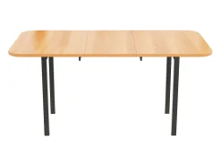Mesa de comedor extensible para 4 a 6 cubiertos - L 120/160 x W 80 x H 75 cm - Madera MDF y metal - Natural