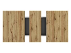 Mesa de comedor extensible 110-140×80cm - 4-6 personas - con 2 puertas - mesa de cuadros - Negro
