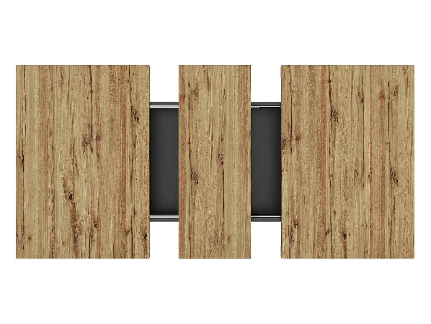 Mesa de comedor extensible 110-140×80cm - 4-6 personas - con 2 puertas - mesa de cuadros - Negro