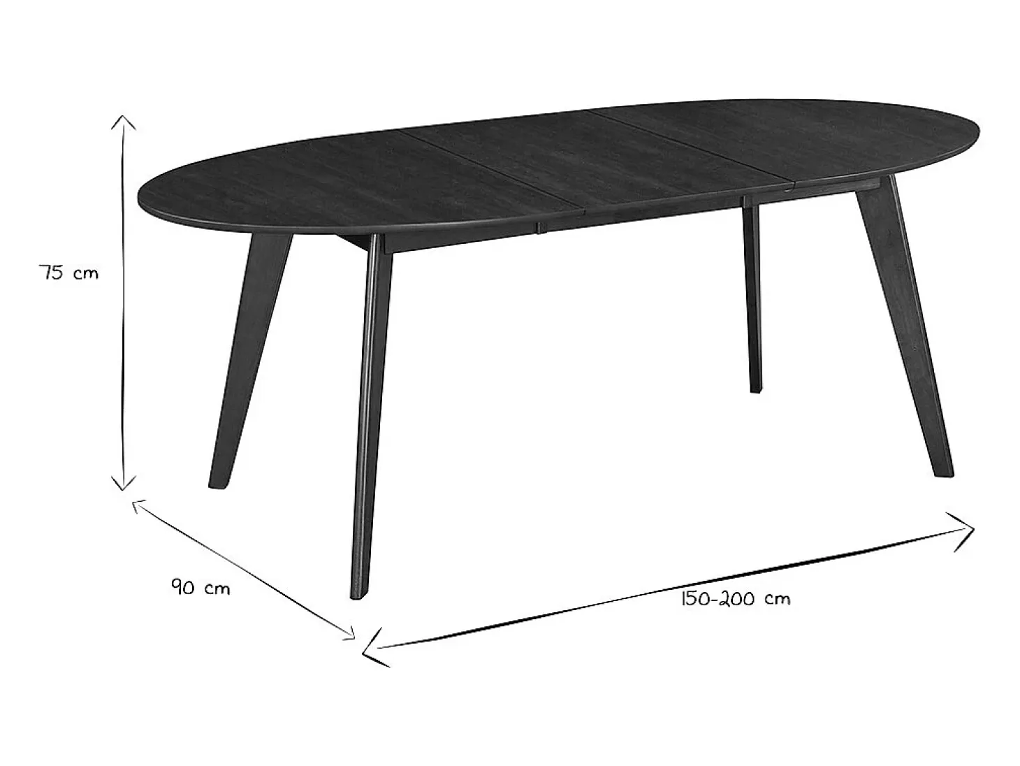 Mesa de comedor extensible diseño nogal L150-200 MARIK