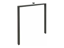 Mesa de comedor extensible de madera Ribo-Color Blanco-Base y soporte con ruedas-5 alargaderas finas-Ancho extensible
