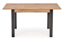 Mesa de comedor extensible 100-135cm color roble con patas negras ARZAL