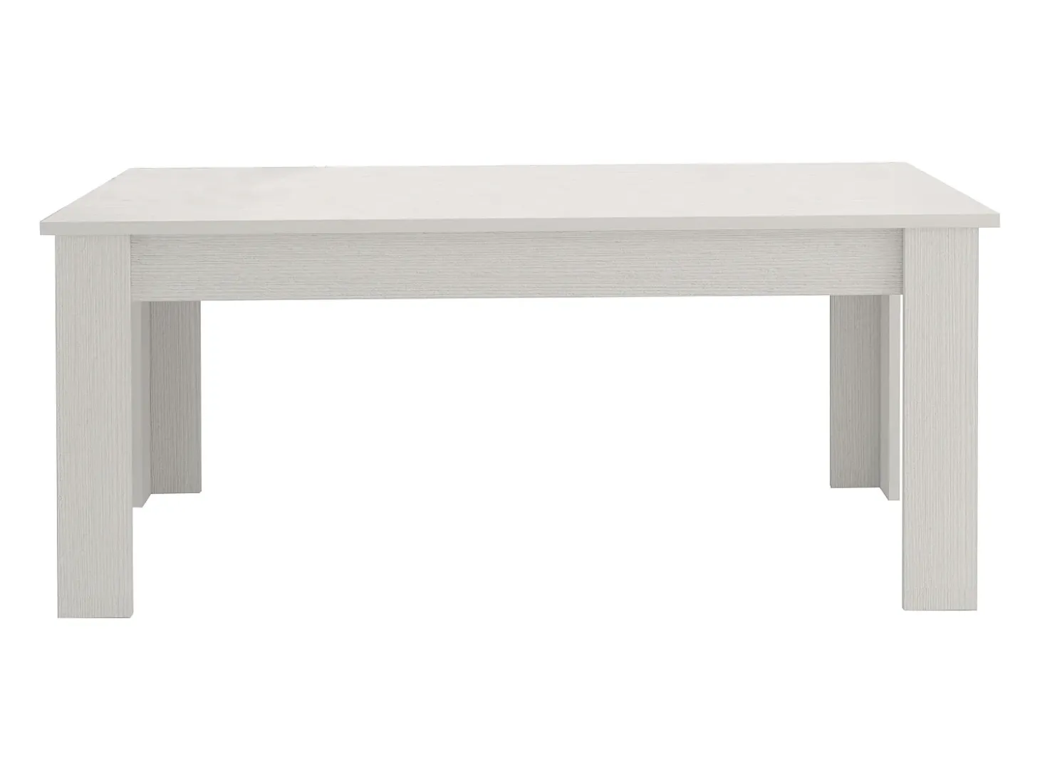 Mesa de comedor extensible 160-210x90cm diseño moderno de madera blanca Jesi Larch