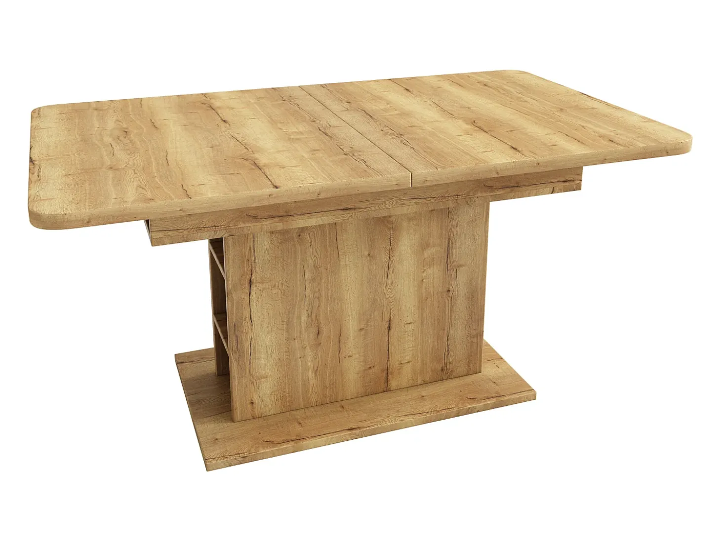 Mesa de comedor extensible de madera PB con espacio de almacenamiento - Natural claro
