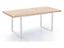 Mesa de comedor extensible Natural roble nordish/blanco 76x140-180x80 cm Adec