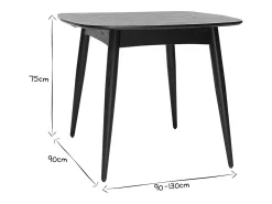 Mesa de comedor extensible nogal L90-130 cm NORDECO