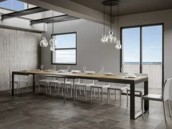 Mesa de comedor extensible tiroz evolución-Gris cemento-2 pies-180 à 284cm