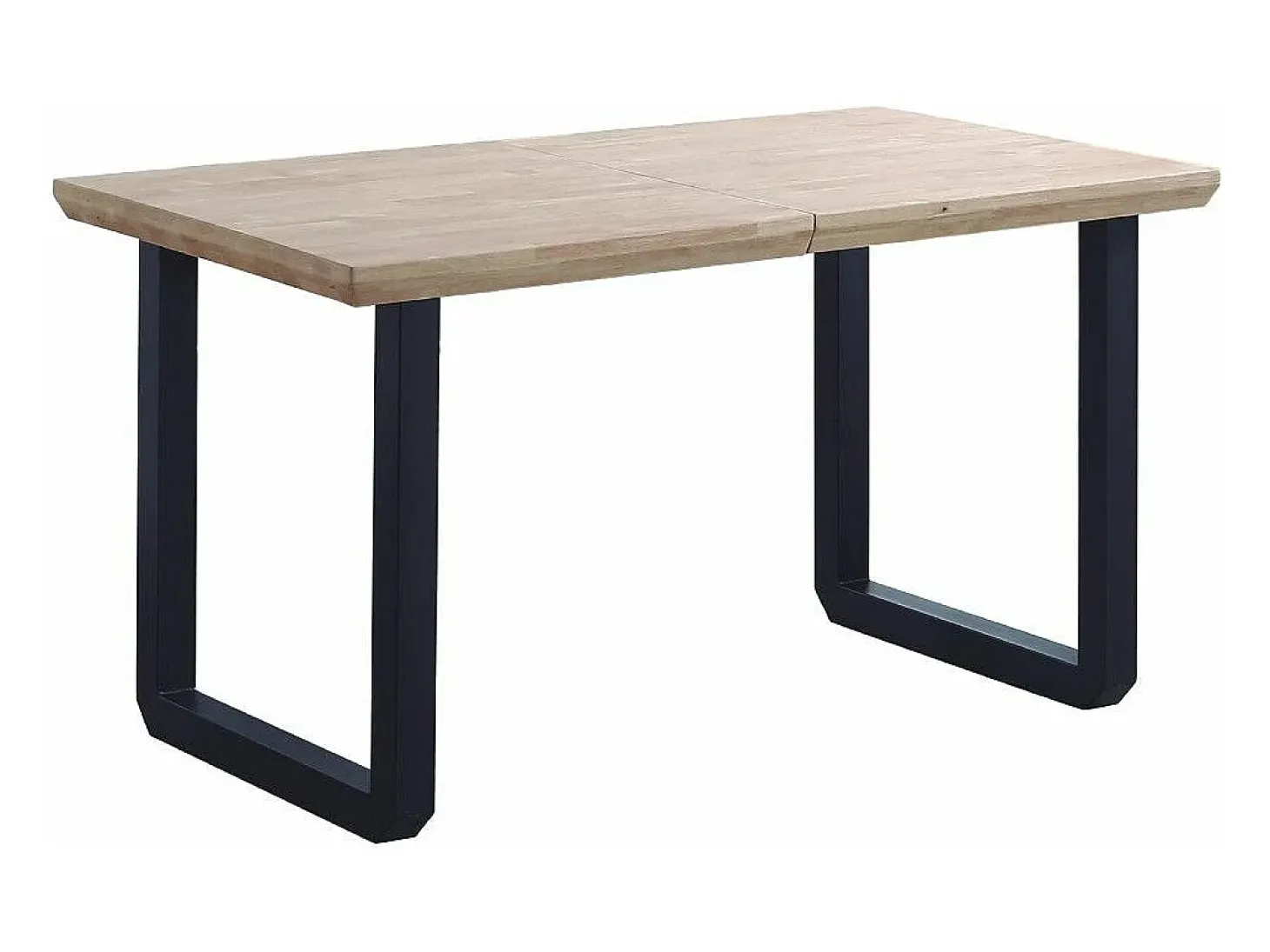 Mesa de comedor extensible de 77x80x148-180-220 cm en roble nordish y patas negras Jack