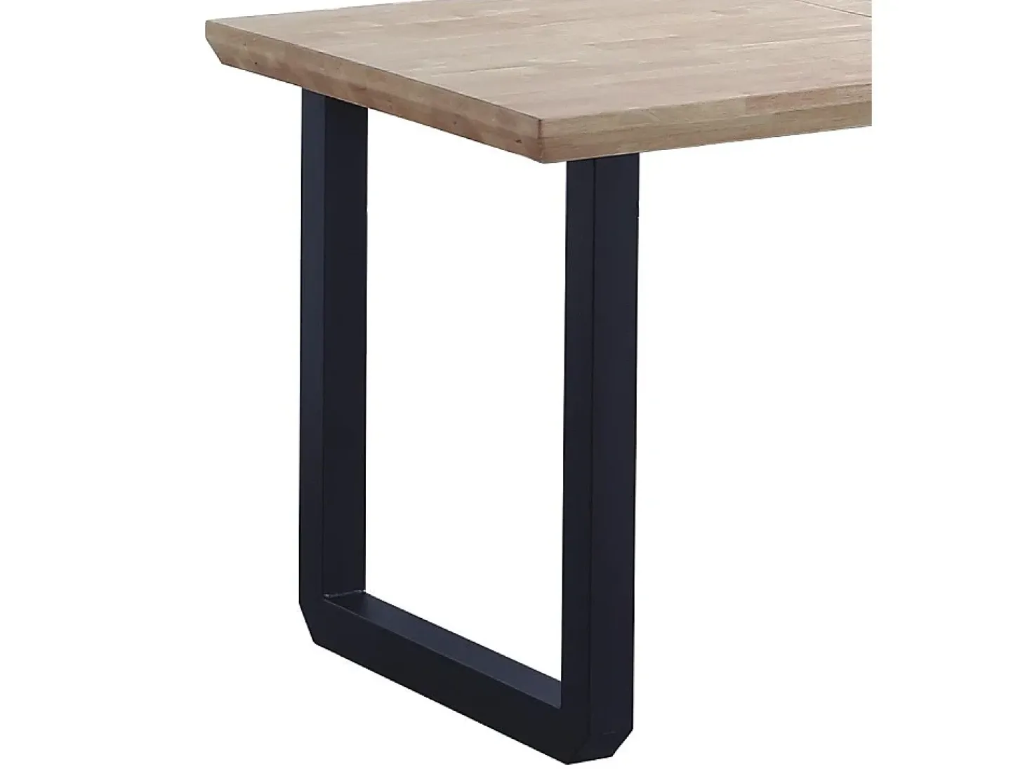 Mesa de comedor extensible de 77x80x148-180-220 cm en roble nordish y patas negras Jack
