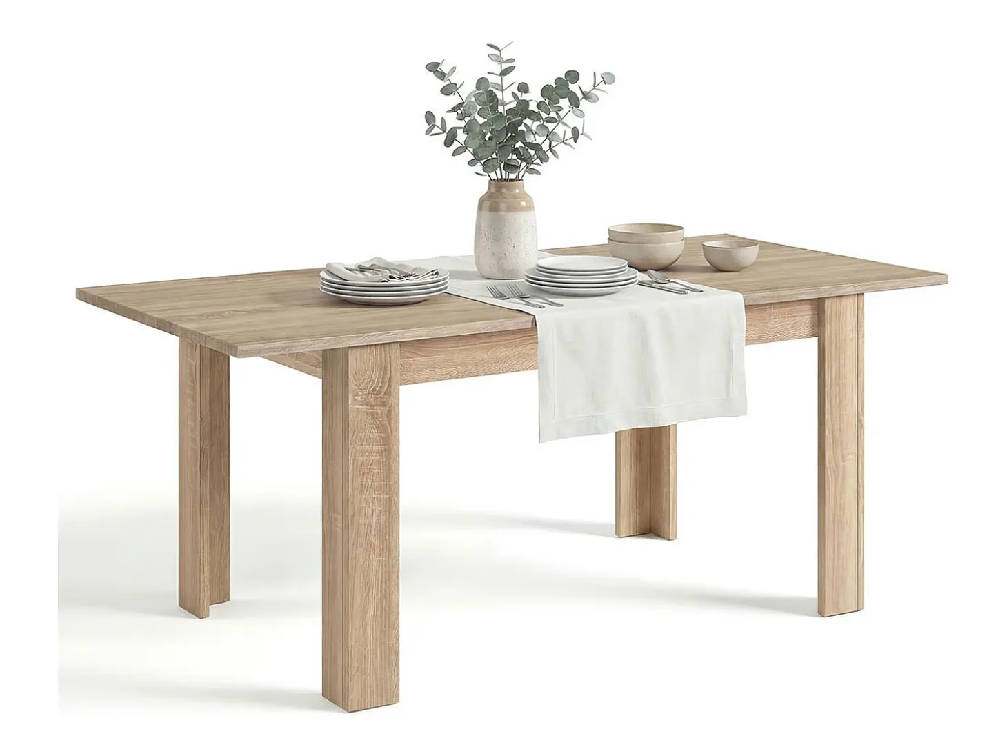 Mesa de comedor extensible en roble canadian 140-190x90 cm Sira Roble Canadian