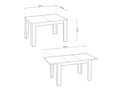 Mesa de comedor extensible en roble canadian 140-190x90 cm Sira Roble Canadian