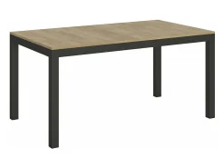 Mesa de comedor extensible Karry evolución-Color Natural-Soporte 2 pies-Ancho extensible