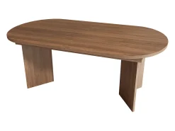 Mesa de comedor extensible 160-200×90×75 cm - para 6-8 personas - esquinas redondeadas - tablero grueso - MDF - marrón
