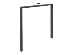 Mesa de comedor extensible de madera Ribo-Color Gris cemento-Base y soporte con ruedas-5 alargaderas finas-Ancho extensible