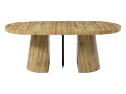 Mesa de comedor extensible para 6 a 12 personas en MDF - Natural Claro - CLOEVA