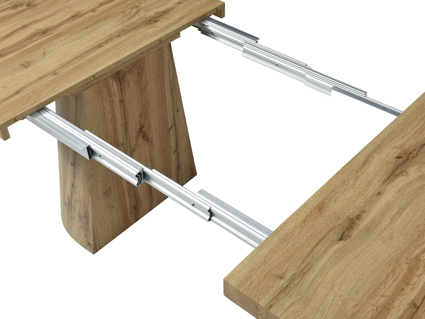 Mesa de comedor extensible para 6 a 12 personas en MDF - Natural Claro - CLOEVA