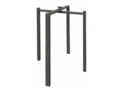 Mesa de comedor extensible de madera Ribo-Color Gris cemento-Soporte 4 pies-Alargaderas -Ancho extensible