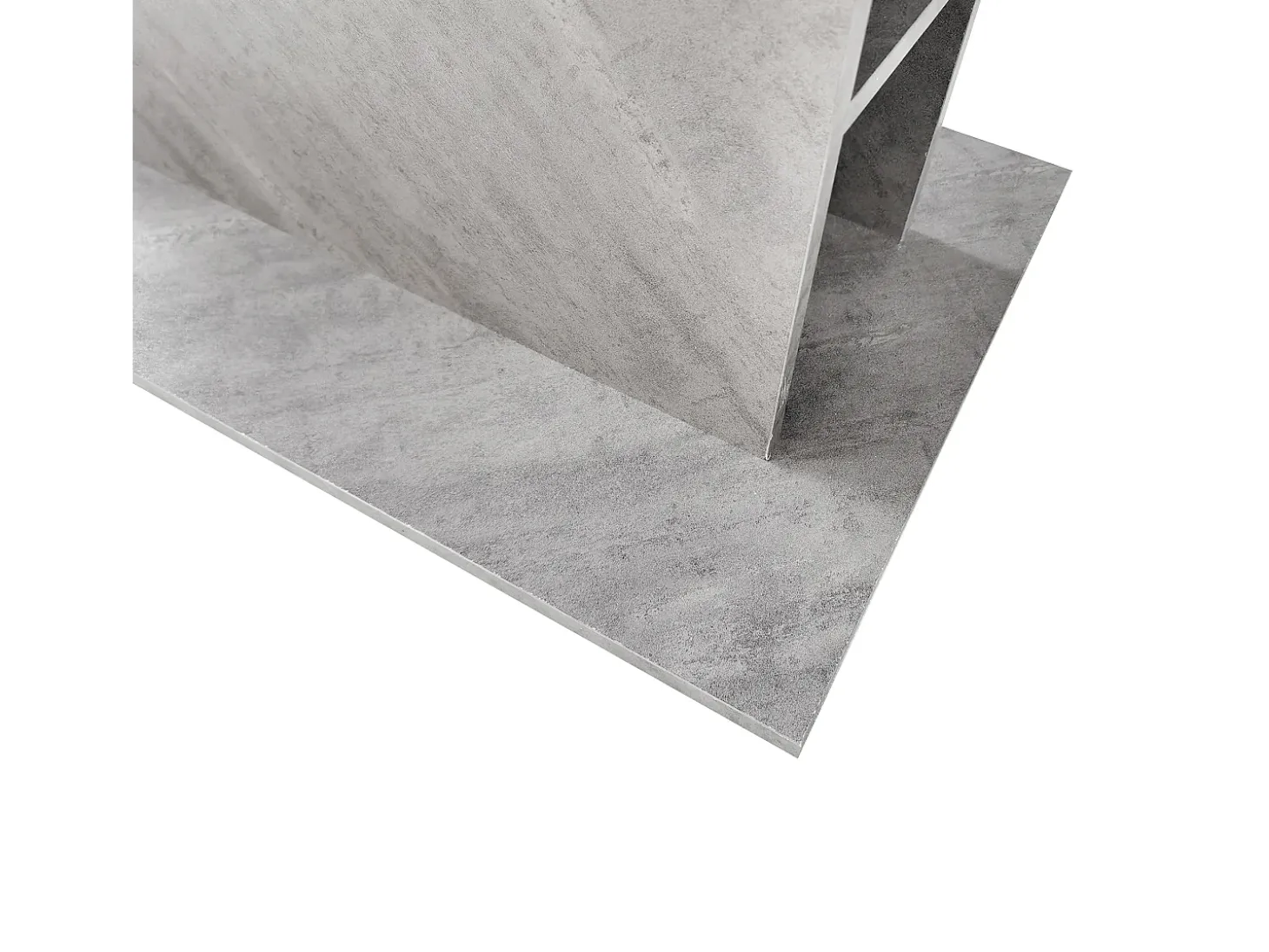 Mesa de comedor extensible para 4-6 personas 130x70cm en tablero de partículas con almacenaje, chapa de mármol gris