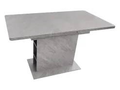 Mesa de comedor extensible para 4-6 personas 130x70cm en tablero de partículas con almacenaje, chapa de mármol gris