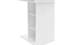 Mesa de comedor extensible con espacio de almacenamiento, moderna y sencilla, de hierro, multifuncional, ahorra espacio, color blanco