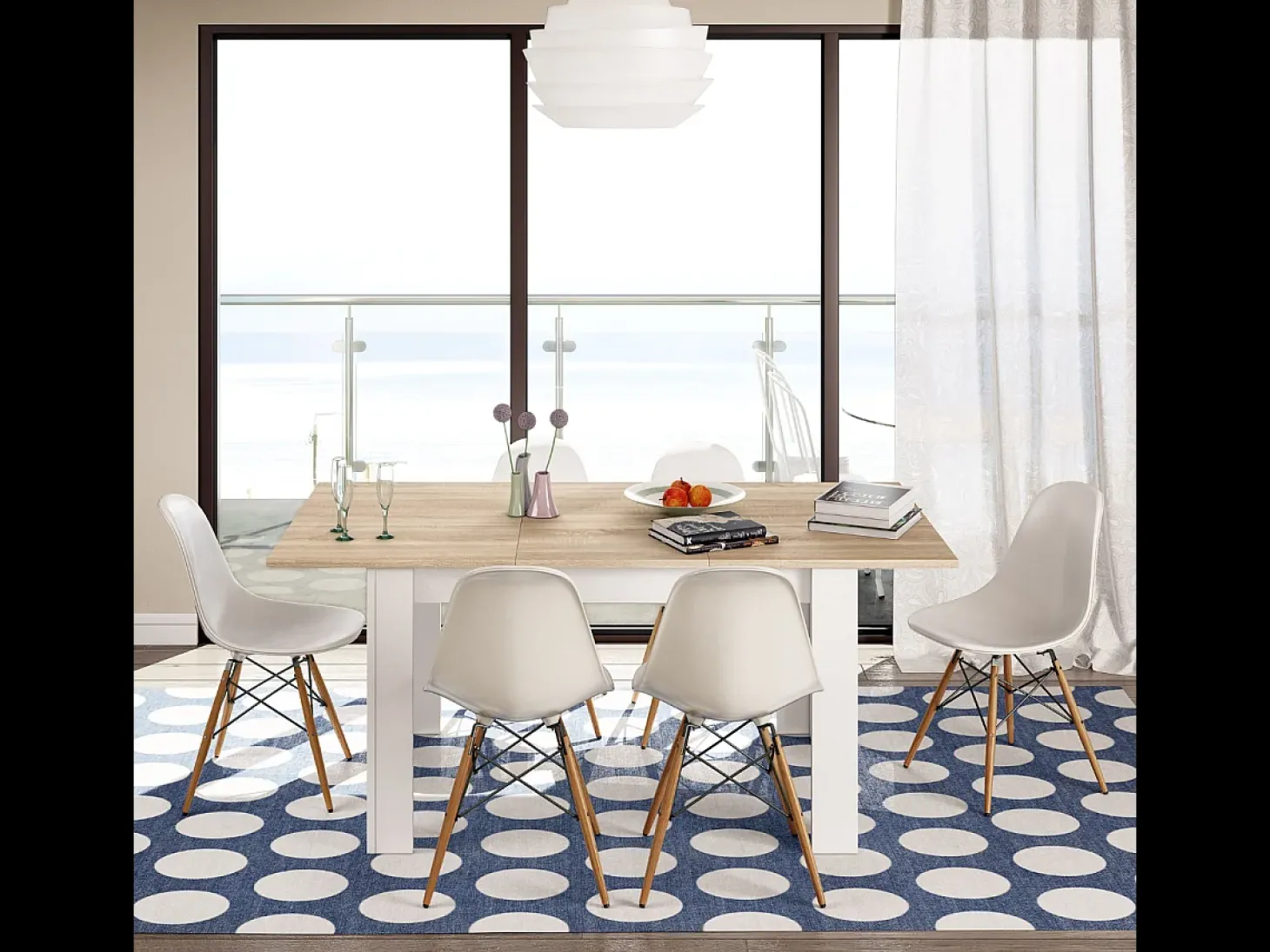 Mesa de comedor extensible Practico