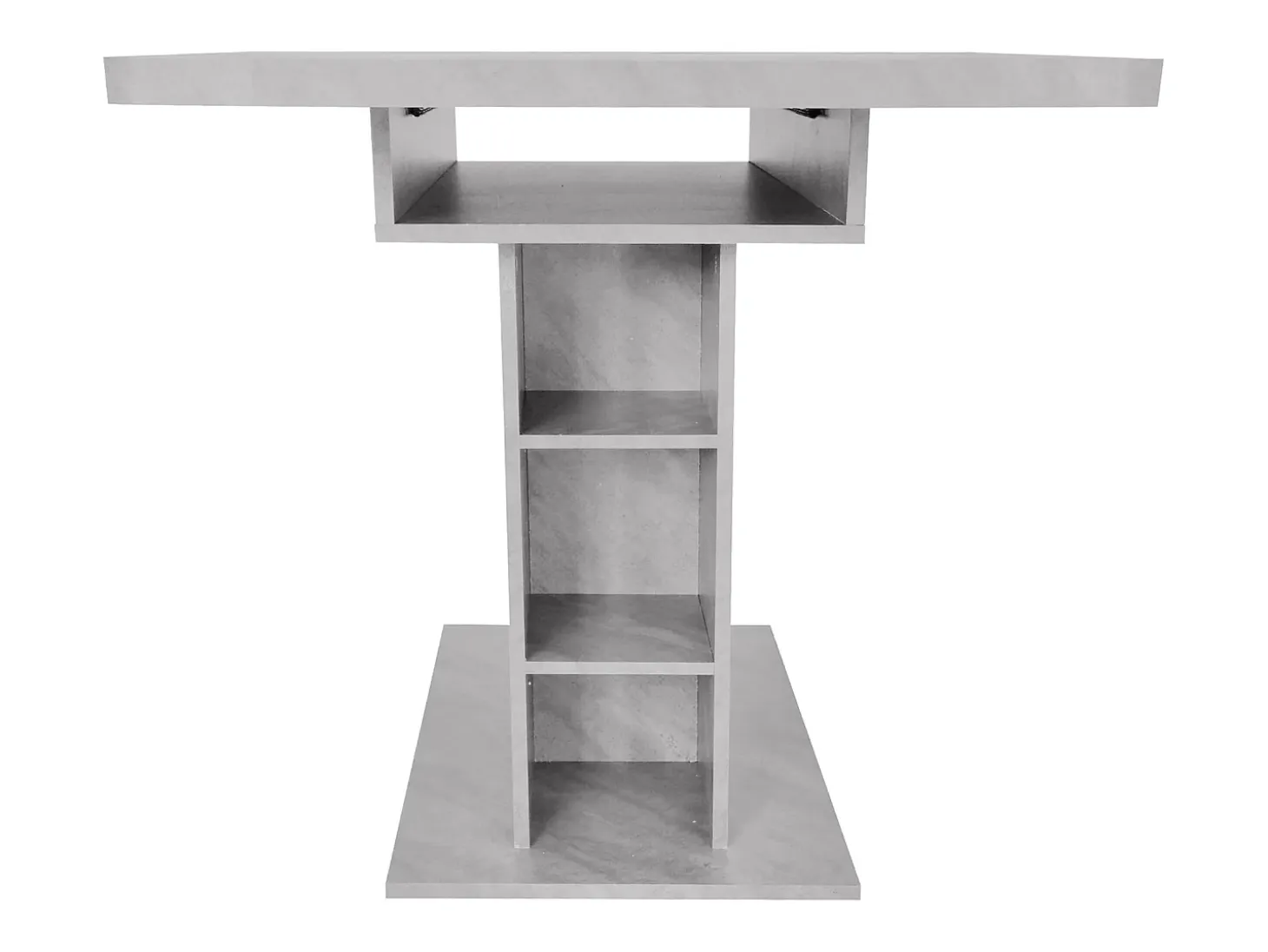 Mesa de comedor extensible para 4 a 6 cubiertos con almacenamiento - L130xW70xH75cm - Tablero de partículas - Gris