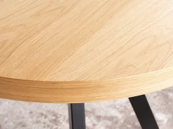 Mesa de comedor extensible de metal negro con chapa de madera 100cm Astra