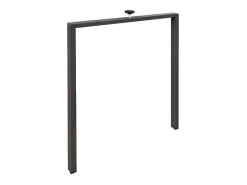 Mesa de comedor extensible de madera Kristo patas en V-Color Blanco-Base y soporte con ruedas-5 alargaderas finas-Ancho extensible