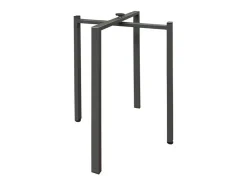Mesa de comedor extensible de madera Ribo-Color Gris cemento-Soporte 4 pies-Alargaderas -Ancho extensible