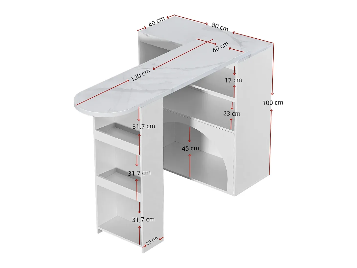 Mesa de comedor extensible y mesa de bar alta giratoria de 120(+80)×40×100 cm con espacio para mascotas