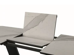 Mesa de comedor extensible negra y mármol 160cm Vanda