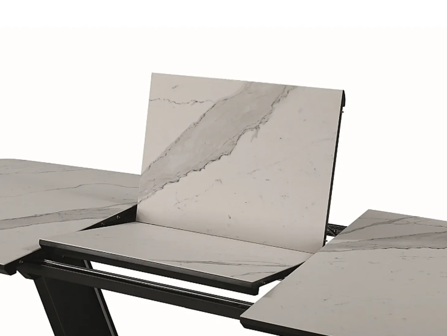 Mesa de comedor extensible negra y mármol 160cm Vanda