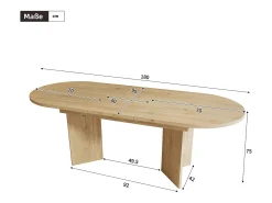 Mesa de comedor extensible - 140/180 x 90 x 75 cm - para 4 a 6 personas - estilo sencillo - MDF - natural