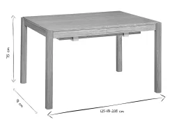 Mesa de comedor extensible rectangular nórdica con acabado en nogal 125-238 cm AGALI