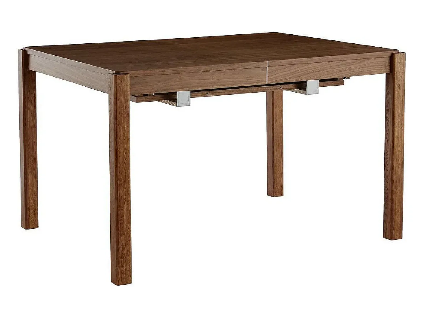 Mesa de comedor extensible rectangular nórdica con acabado en nogal 125-238 cm AGALI