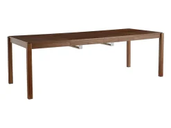 Mesa de comedor extensible rectangular nórdica con acabado en nogal 125-238 cm AGALI