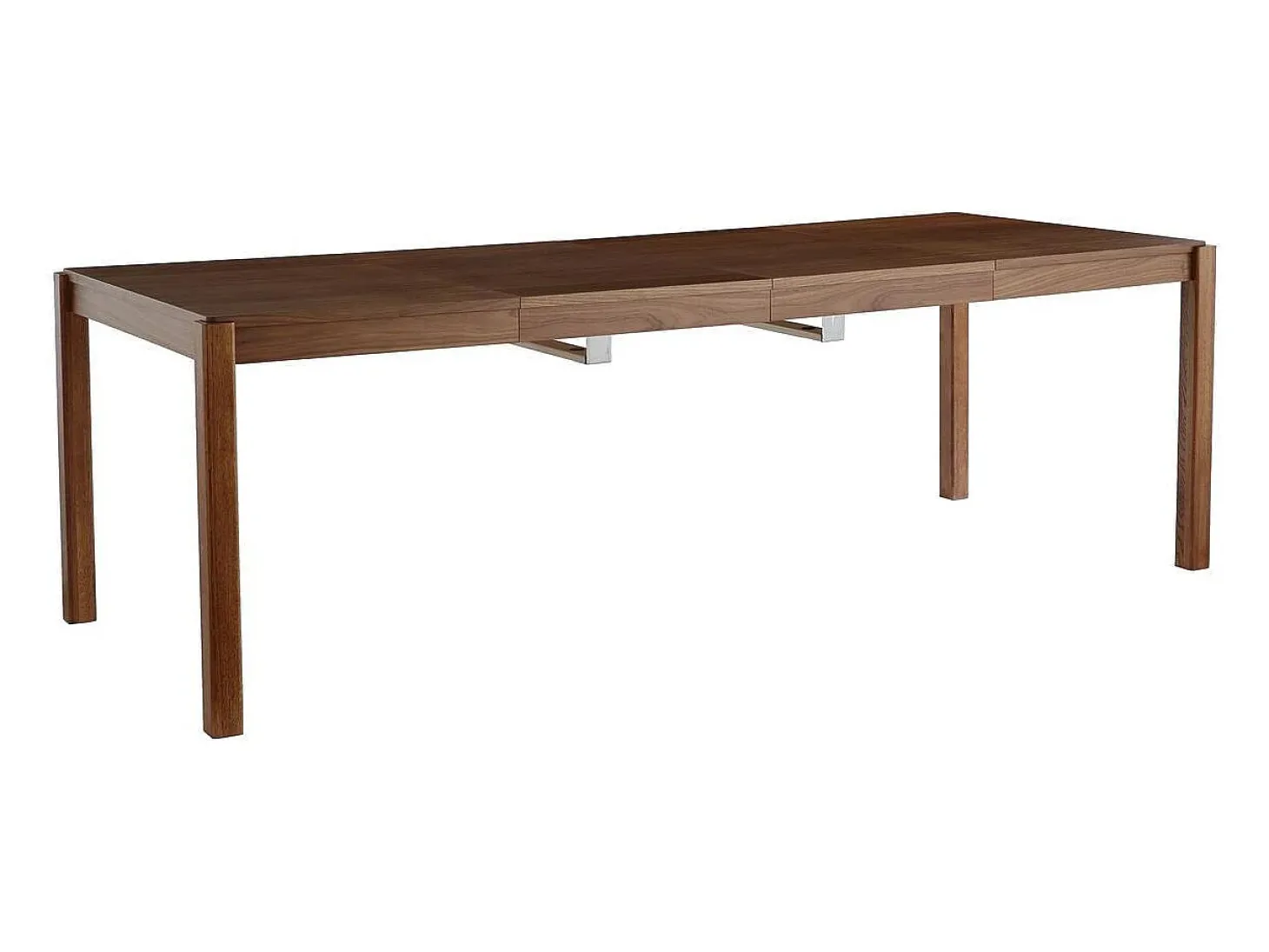 Mesa de comedor extensible rectangular nórdica con acabado en nogal 125-238 cm AGALI